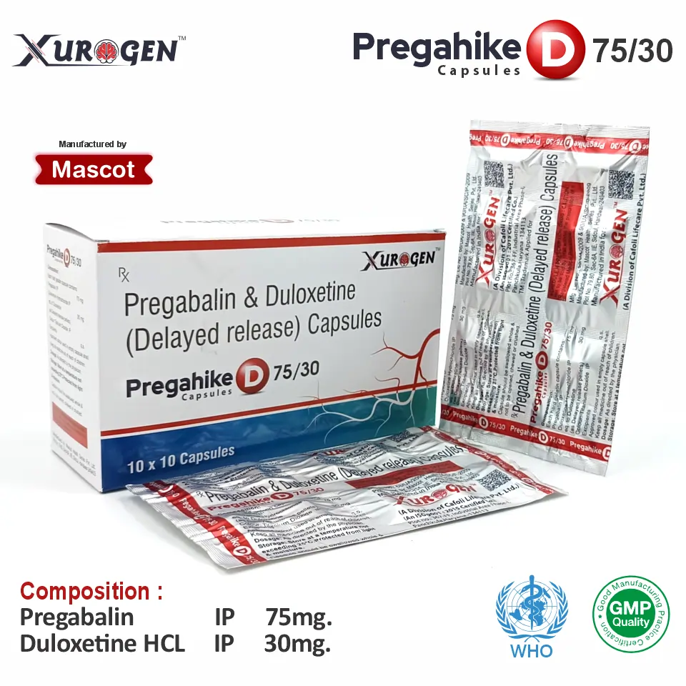 Pregabalin 75mg + Duloxetine 30mg, Delayed Release Capsule at the best price in PCD Pharma Franchise for Neuropathic Pain Reliever.